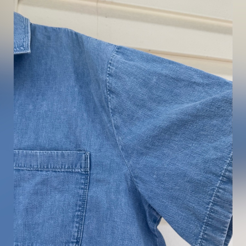 Universal Thread Cropped Denim Button Down Shirt,… - image 6